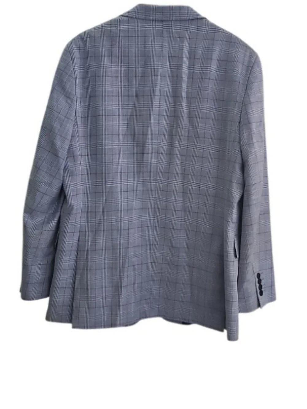 Stafford Glen Plaid Sport Coat Blazer Men’s 44R Blue Windowpane Business Career